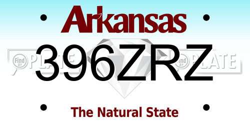 396ZRZ Arkansas License Plate