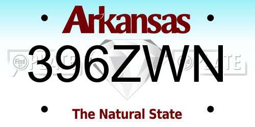 396ZWN Arkansas License Plate