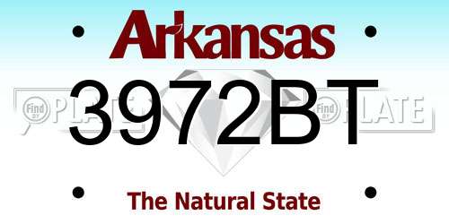 3972BT Arkansas License Plate