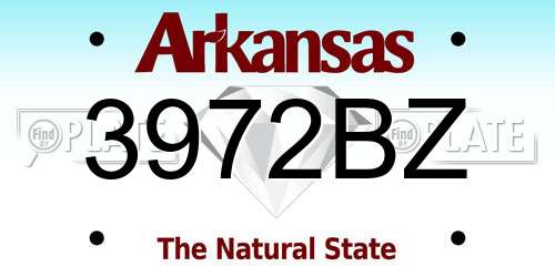 3972BZ Arkansas License Plate