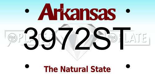 3972ST Arkansas License Plate