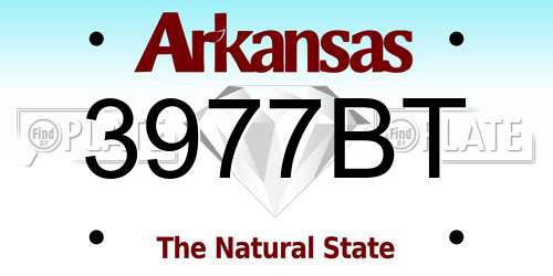 3977BT Arkansas License Plate