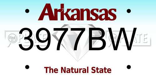 3977BW Arkansas License Plate
