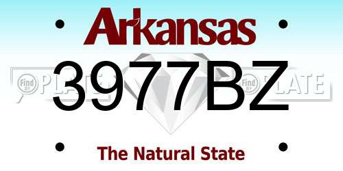 3977BZ Arkansas License Plate