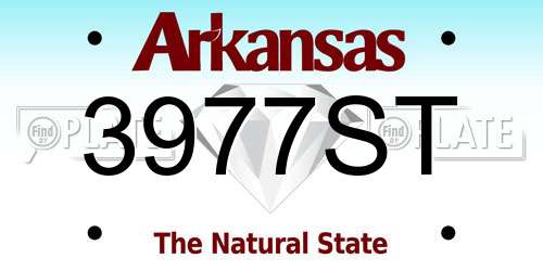 3977ST Arkansas License Plate