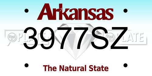 3977SZ Arkansas License Plate