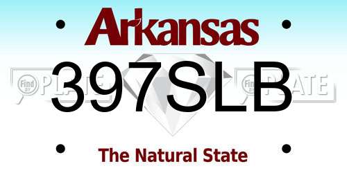 397SLB Arkansas License Plate