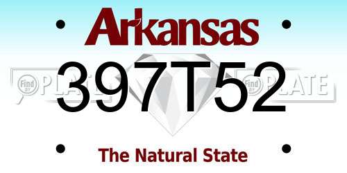 397T52 Arkansas License Plate