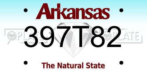 397T82 Arkansas License Plate