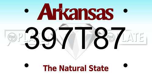 397T87 Arkansas License Plate