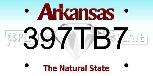 397TB7 Arkansas License Plate