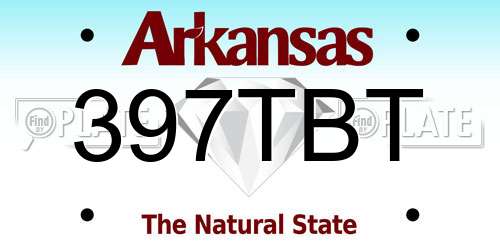397TBT Arkansas License Plate