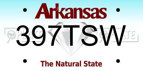 397TSW Arkansas License Plate