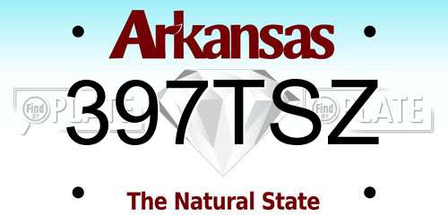 397TSZ Arkansas License Plate