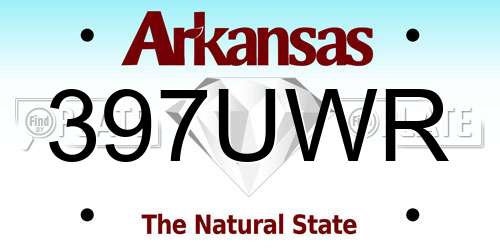397UWR Arkansas License Plate