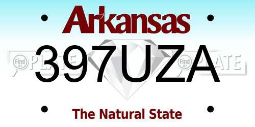 397UZA Arkansas License Plate