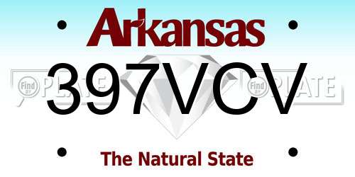 397VCV Arkansas License Plate