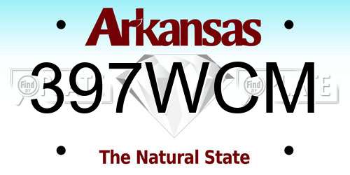 397WCM Arkansas License Plate