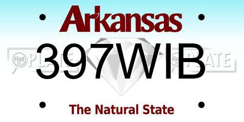397WIB Arkansas License Plate