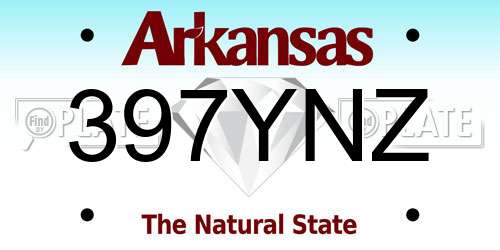 397YNZ Arkansas License Plate