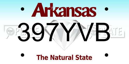 397YVB Arkansas License Plate