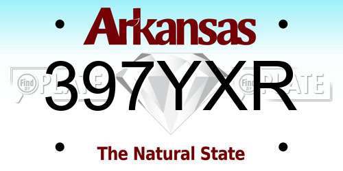 397YXR Arkansas License Plate