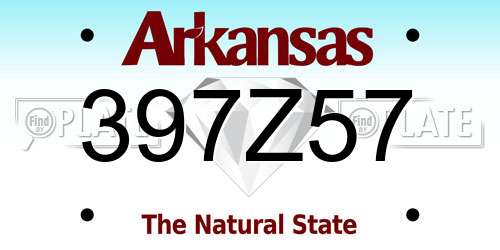 397Z57 Arkansas License Plate