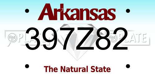 397Z82 Arkansas License Plate