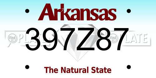 397Z87 Arkansas License Plate