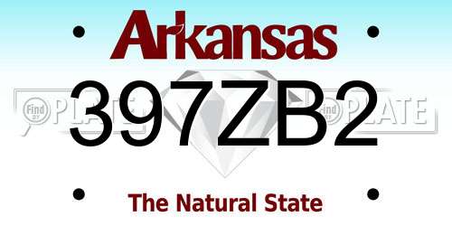 397ZB2 Arkansas License Plate