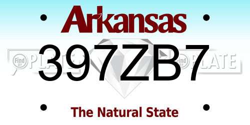 397ZB7 Arkansas License Plate