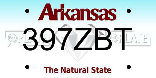 397ZBT Arkansas License Plate