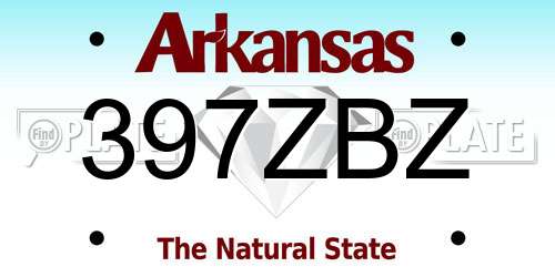 397ZBZ Arkansas License Plate