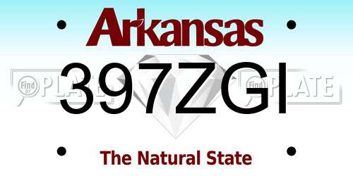 397ZGI Arkansas License Plate