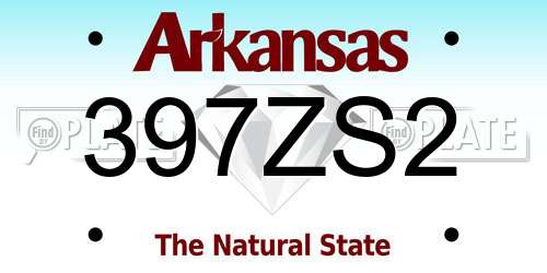 397ZS2 Arkansas License Plate