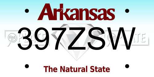 397ZSW Arkansas License Plate