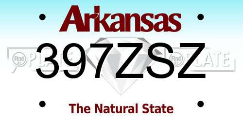397ZSZ Arkansas License Plate