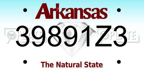 39891Z3 Arkansas License Plate