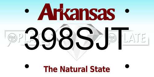 398SJT Arkansas License Plate