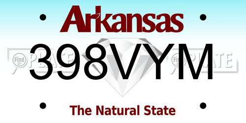 398VYM Arkansas License Plate