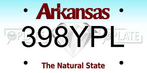398YPL Arkansas License Plate