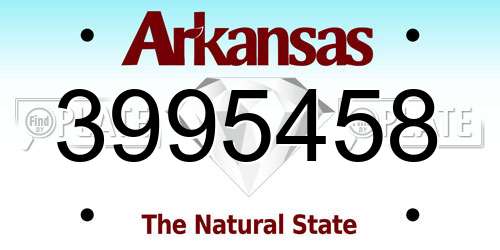 3995458 Arkansas License Plate