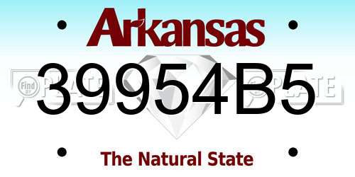 39954B5 Arkansas License Plate