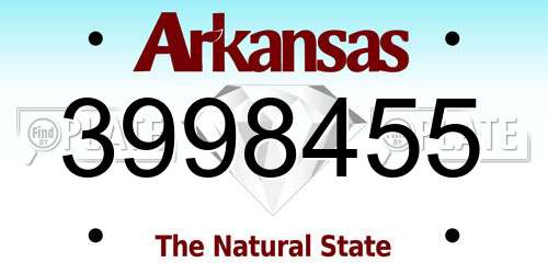 3998455 Arkansas License Plate