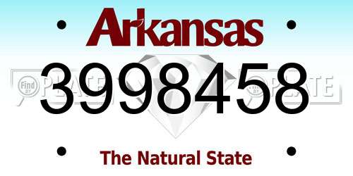 3998458 Arkansas License Plate