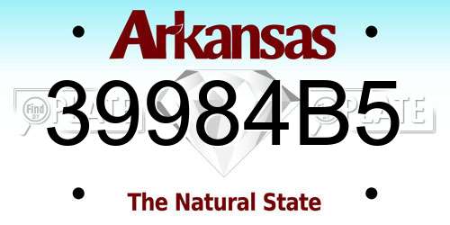 39984B5 Arkansas License Plate