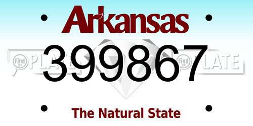 399867 Arkansas License Plate