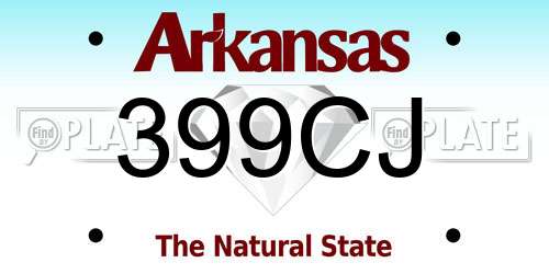 399CJ Arkansas License Plate