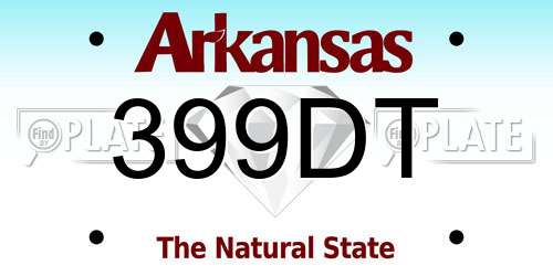 399DT Arkansas License Plate