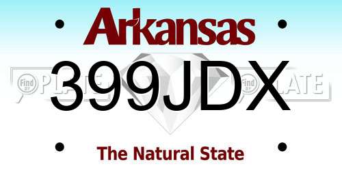 399JDX Arkansas License Plate